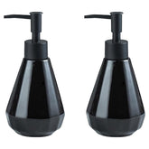 Kuber Industries Liquid Soap Dispenser | Handwash Soap Dispenser | Soap Dispenser for Wash Basin | Shampoo Dispenser Bottle | Bathroom Dispenser Bottle | Pack of 2 | ZX060BK |250 ml | Black